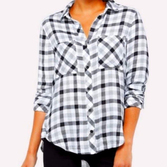 Anthropologie Cloth & Stone Snow White Button Down Medium L - Picture 1 of 6